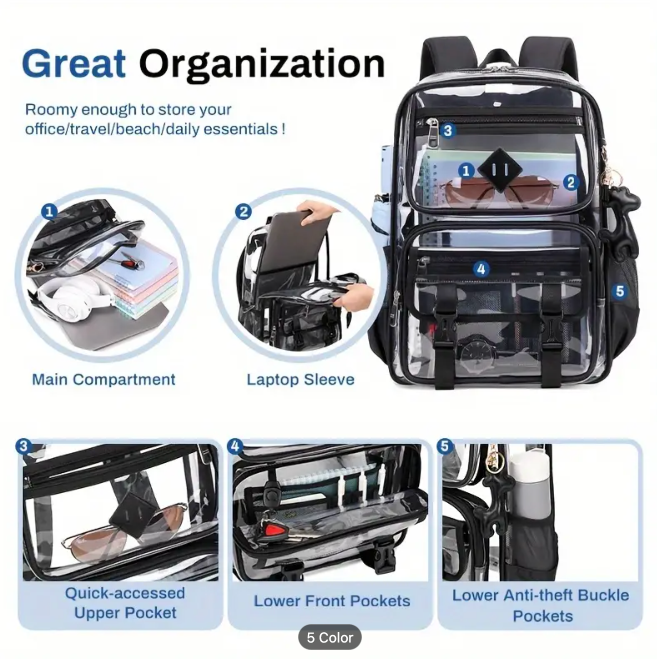 Clear Vinyl Book Bag! Safety Meets Style Offered by LaserCraft Design Studios