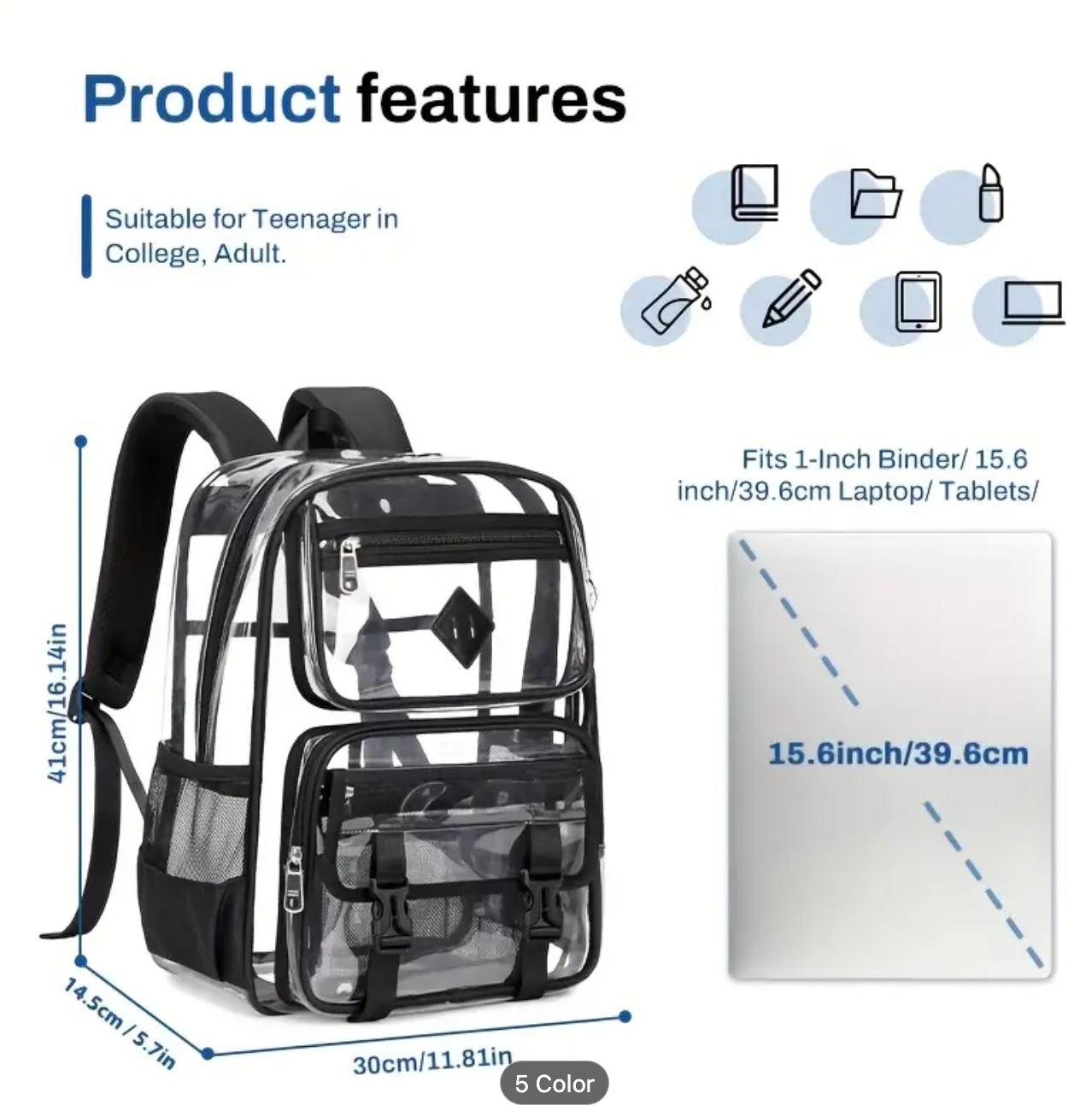 Clear Vinyl Book Bag! Safety Meets Style Offered by LaserCraft Design Studios