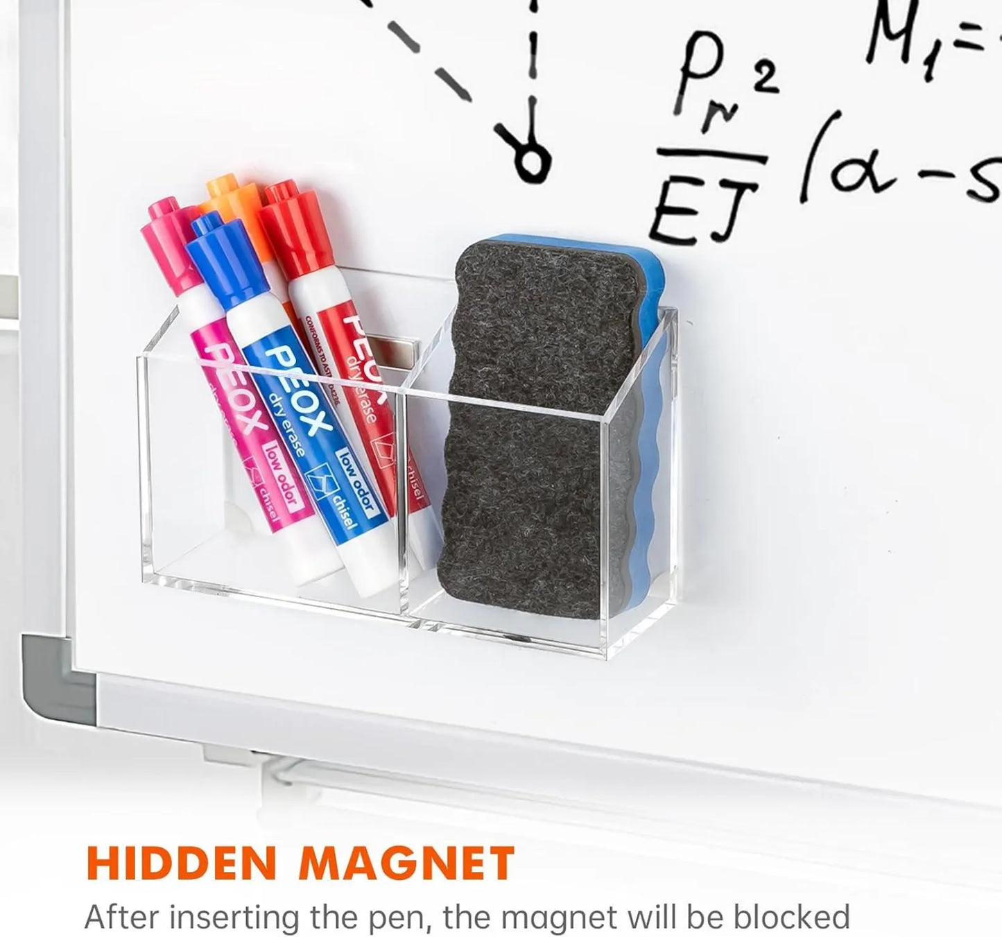 Magnetic Dry Erase Marker Holder with Eraser Slot