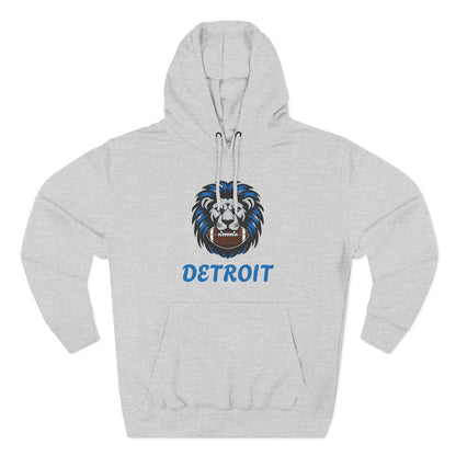 Detroit Lion Crest Hoodie — Vintage Sports Fleece Pullover Printify