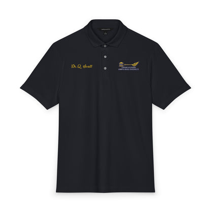 Unisex Navy Stretch Polo with Embroidered Logo Printify