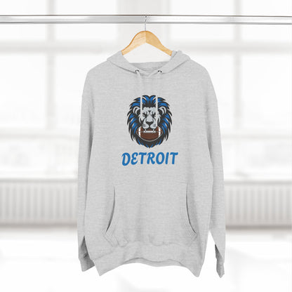 Detroit Lion Crest Hoodie — Vintage Sports Fleece Pullover Printify