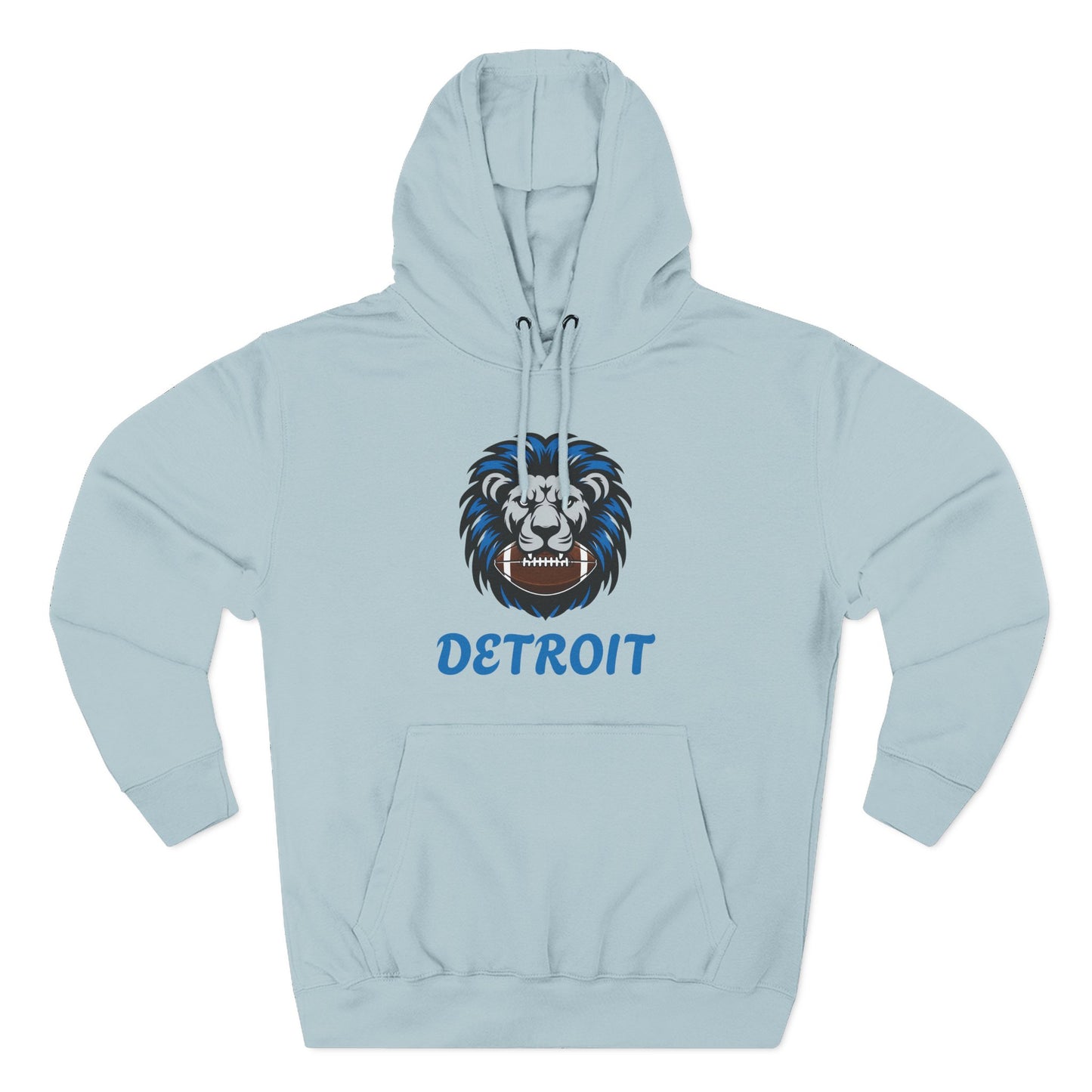 Detroit Lion Crest Hoodie — Vintage Sports Fleece Pullover Printify
