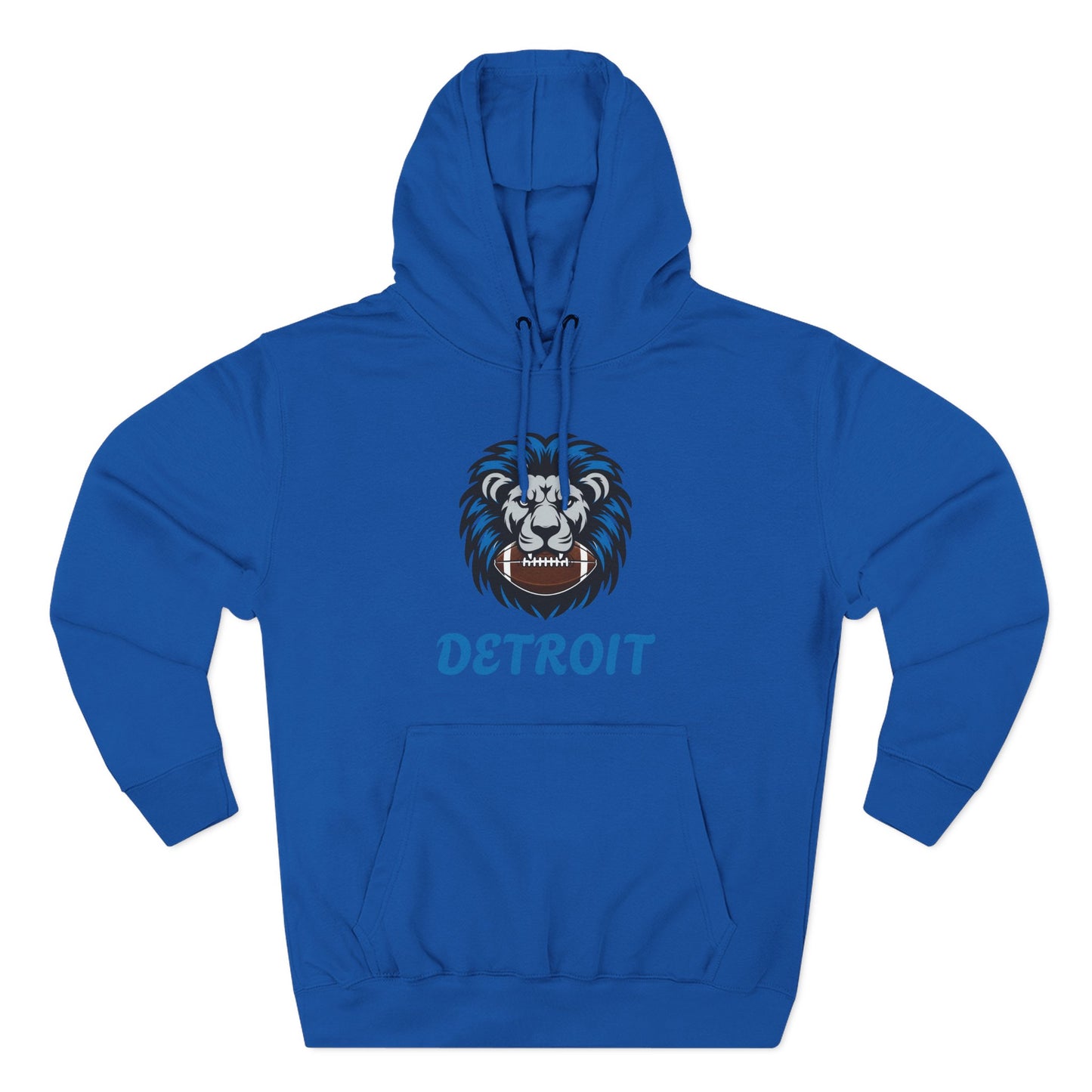 Detroit Lion Crest Hoodie — Vintage Sports Fleece Pullover Printify