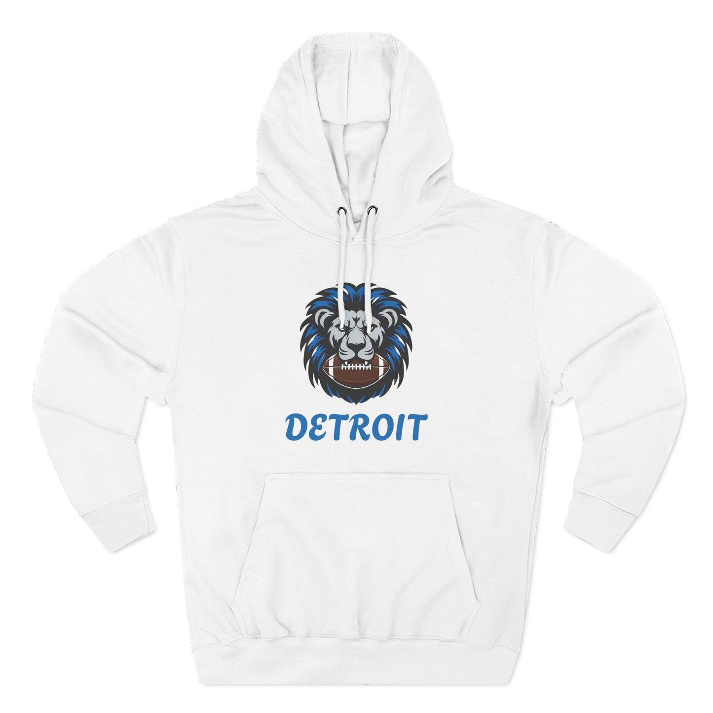 Detroit Lion Crest Hoodie — Vintage Sports Fleece Pullover Printify
