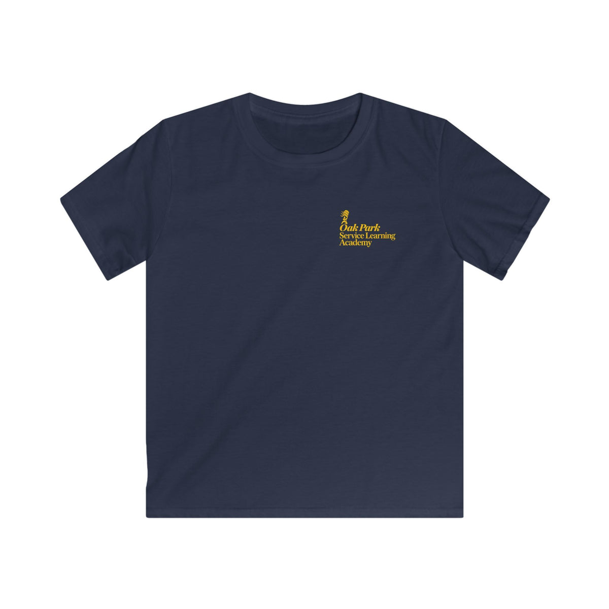 Oak Park Service Learning Academy T-Shirt – Navy & Gold Printify