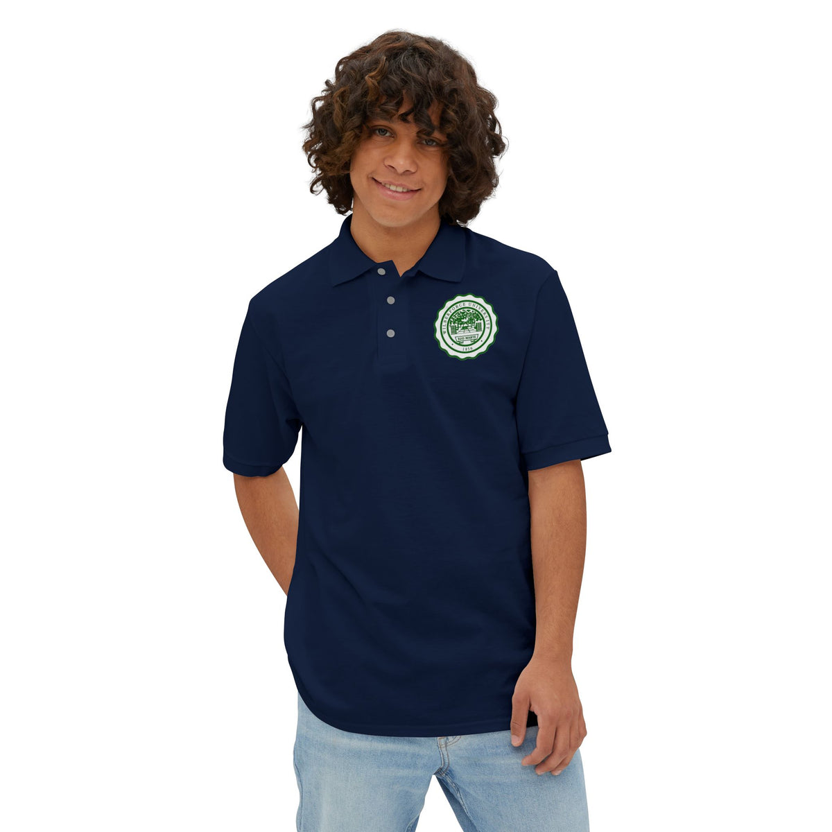 Men's Polo - Wilberforce Crest Logo Chest Embroidery, Classic Golf & Corporate Style Printify