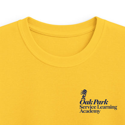 Oak Park Service Learning Academy T-Shirt – Navy & Gold Printify