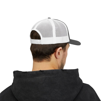 Copy of DEM Logo Snapback Trucker Cap — Red Mesh Baseball Hat Printify