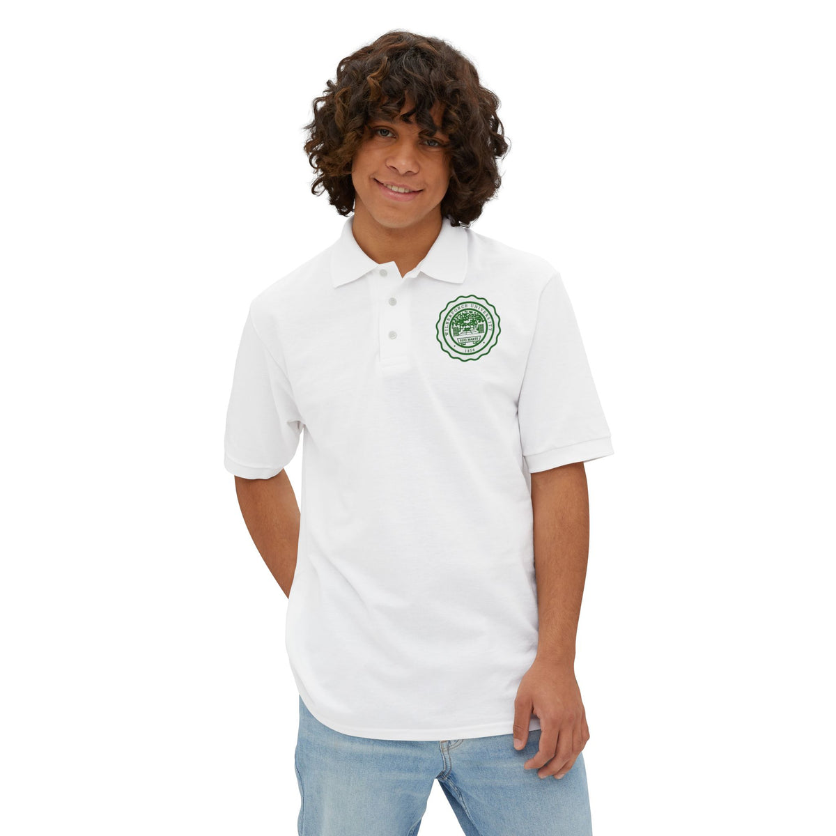Men's Polo - Wilberforce Crest Logo Chest Embroidery, Classic Golf & Corporate Style Printify