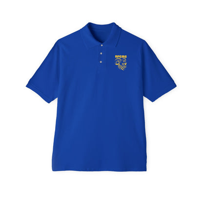 Roland Park Elementary/Middle Royal Blue Polo — Embroidered Gold Lion Crest 'RFCMS' Printify