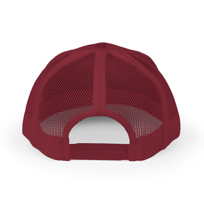 Copy of DEM Logo Snapback Trucker Cap — Red Mesh Baseball Hat Printify