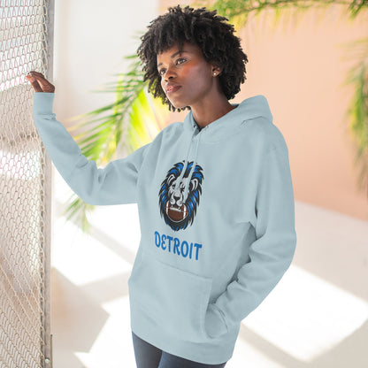 Detroit Lion Crest Hoodie — Vintage Sports Fleece Pullover Printify