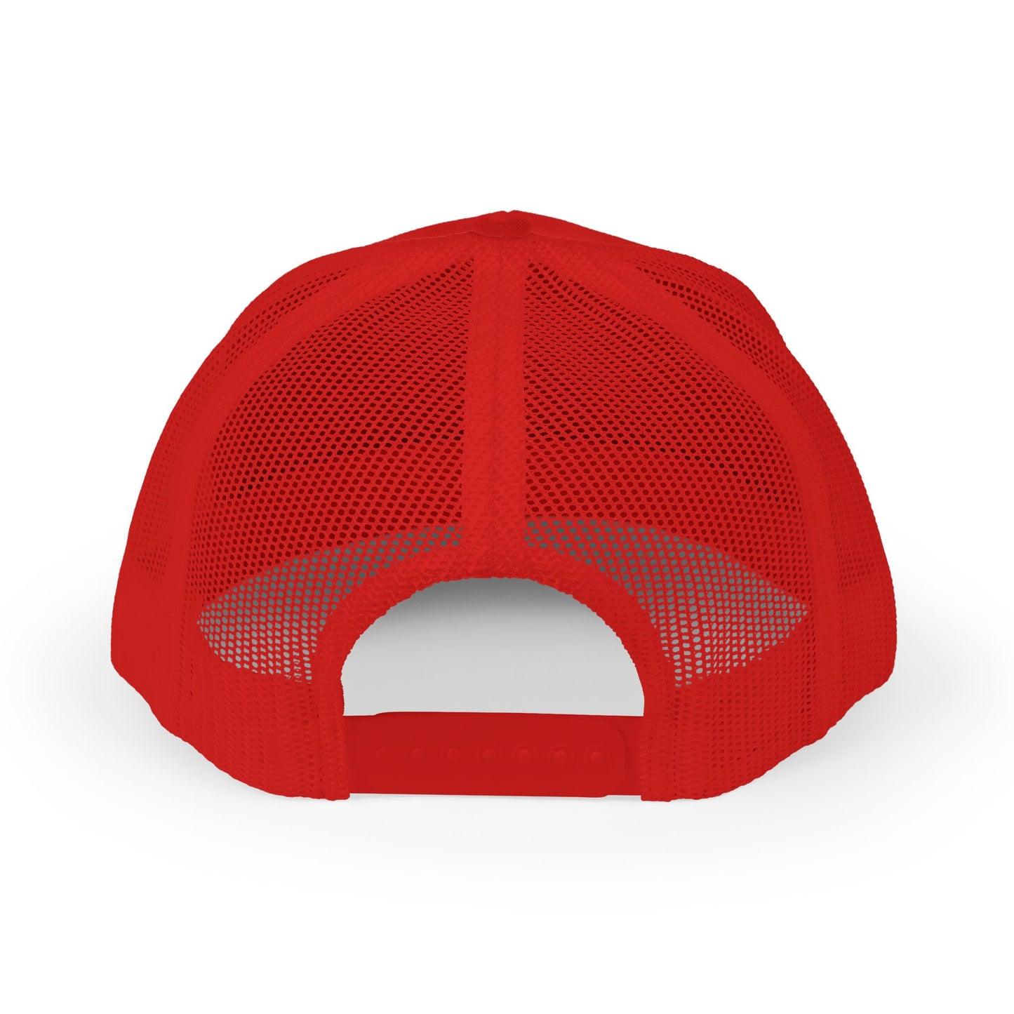 Copy of DEM Logo Snapback Trucker Cap — Red Mesh Baseball Hat Printify