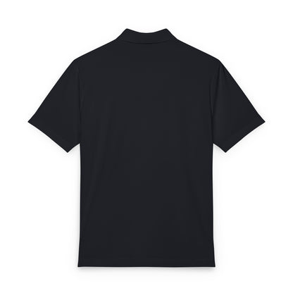 Unisex Navy Stretch Polo with Embroidered Logo Printify