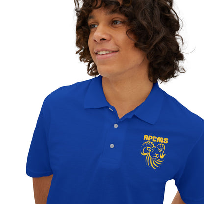 Roland Park Elementary/Middle Royal Blue Polo — Embroidered Gold Lion Crest 'RFCMS' Printify