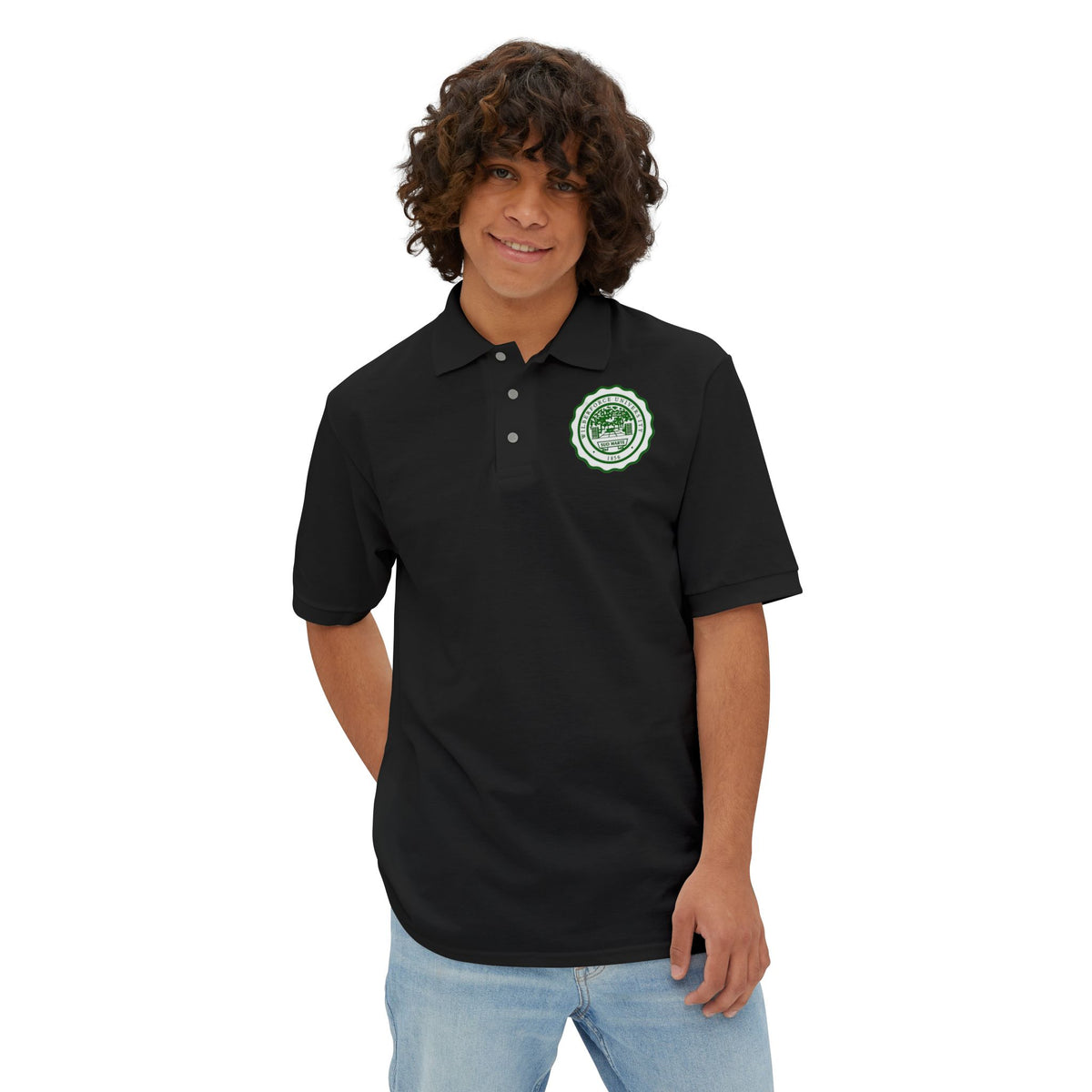 Men's Polo - Wilberforce Crest Logo Chest Embroidery, Classic Golf & Corporate Style Printify