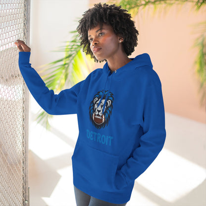 Detroit Lion Crest Hoodie — Vintage Sports Fleece Pullover Printify