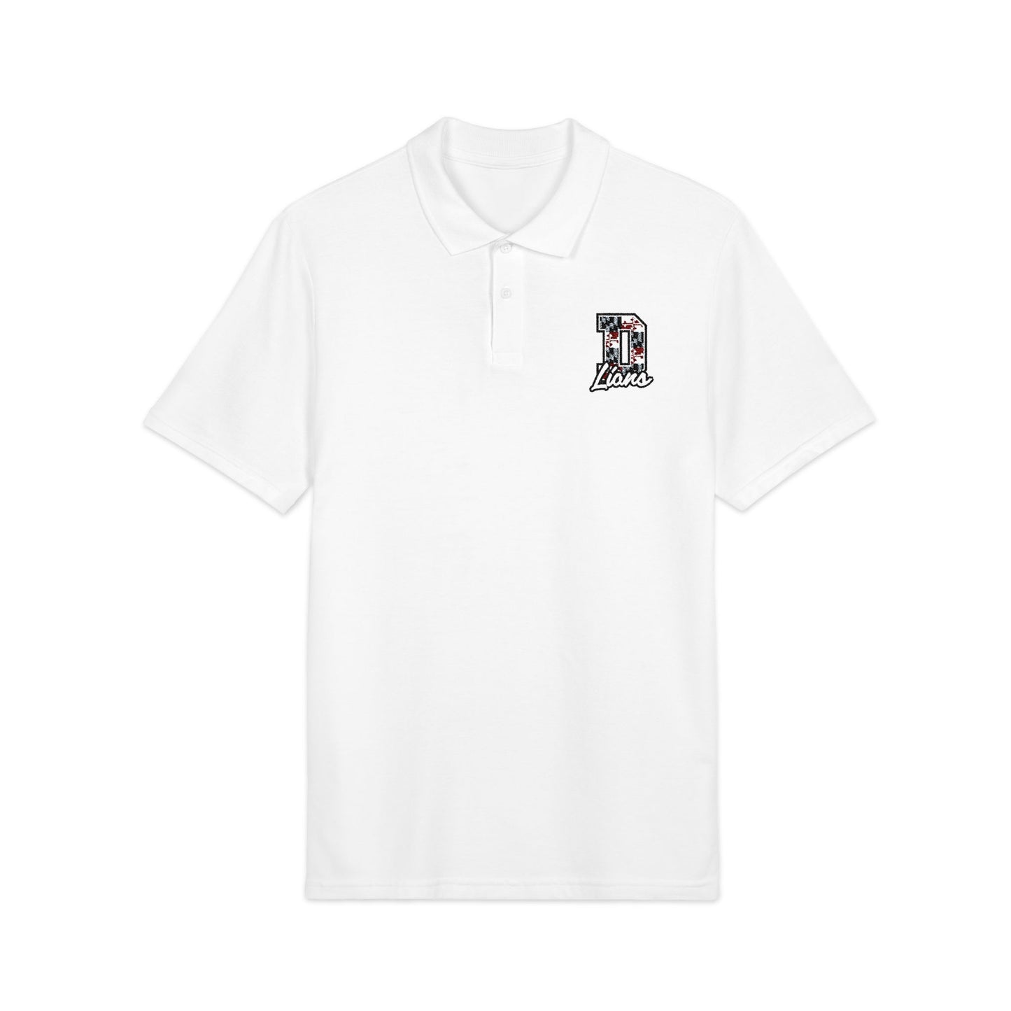 Maryland Flag Embroidered Polo Shirt — Small Chest Crest, Classic White Pique