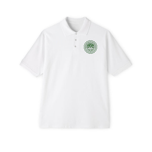 Men's Polo - Green Circular Crest Logo Chest Embroidery, Classic Golf & Corporate Style