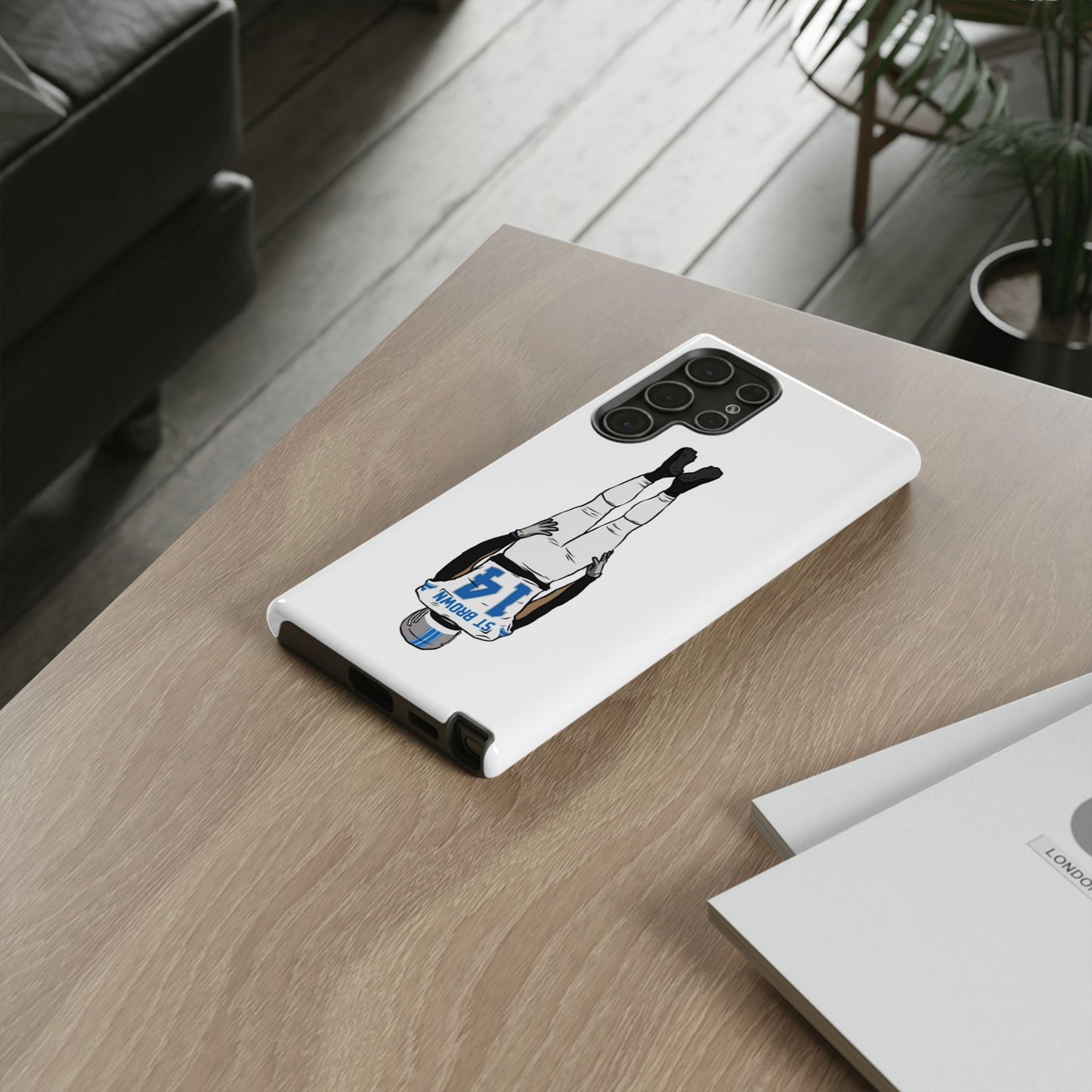 Android! Amon Ra St. Brown Lions Phone Case: Tough Cases with Bold Player Graphic