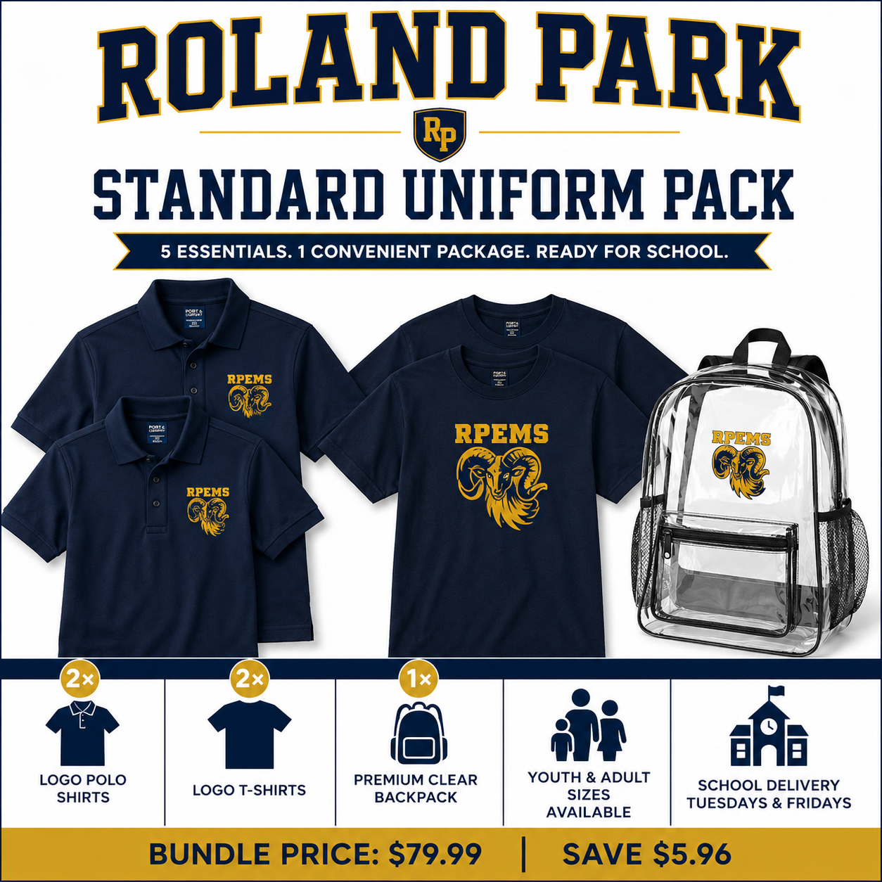 Roland Park Standard Uniform Pack Lasercraft Design
