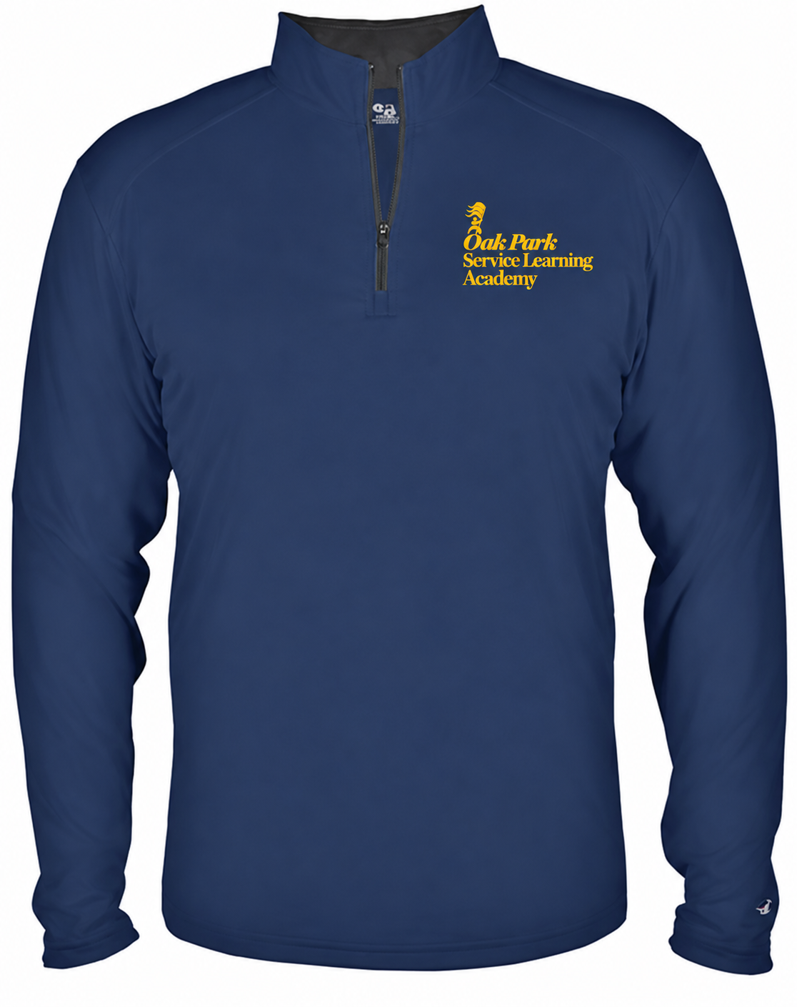 Oak Park Service Learning Academy Quarter Zip – Navy & Gold Lasercraft Design