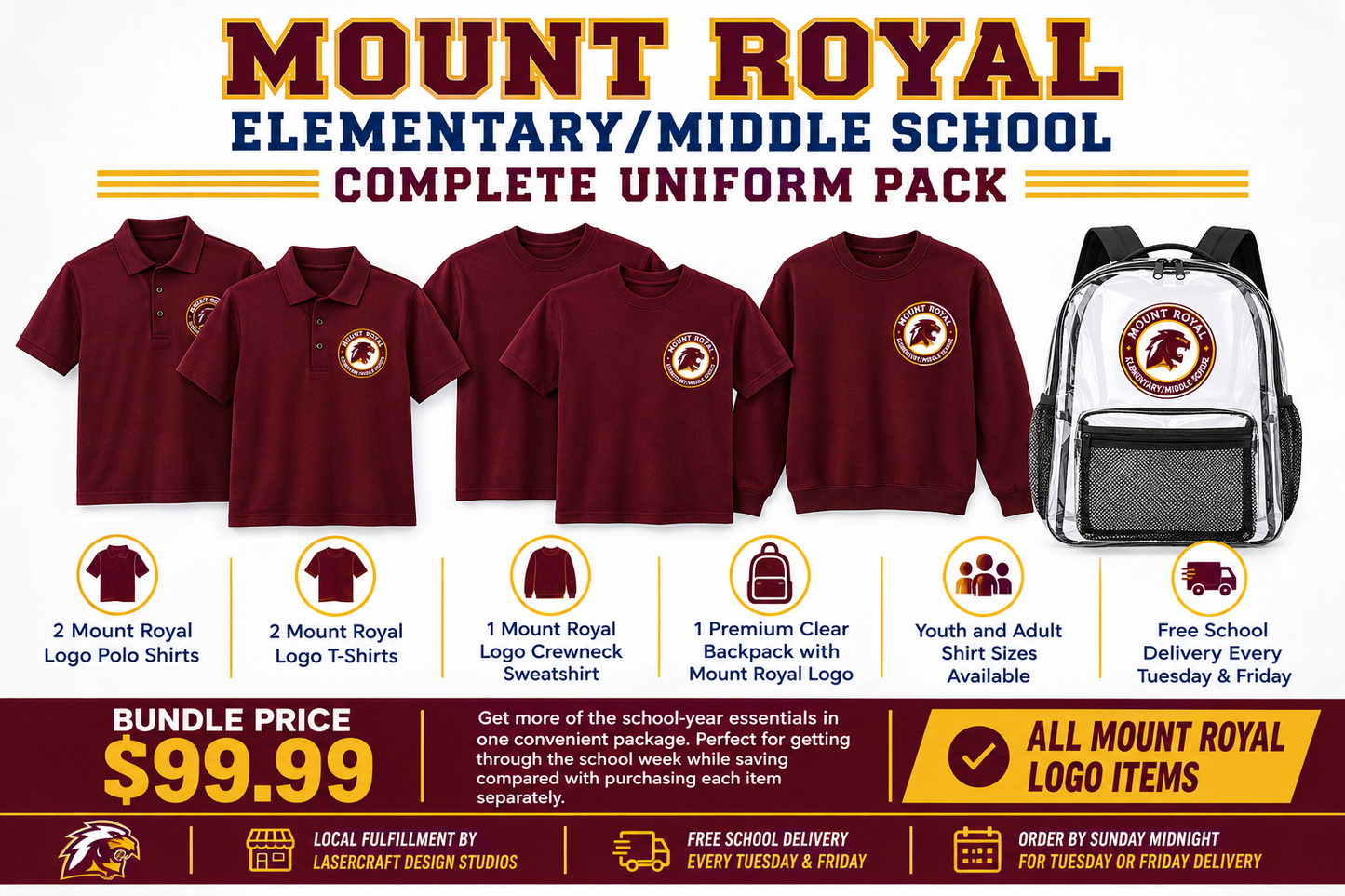 Mount Royal Complete Uniform Pack Lasercraft Design