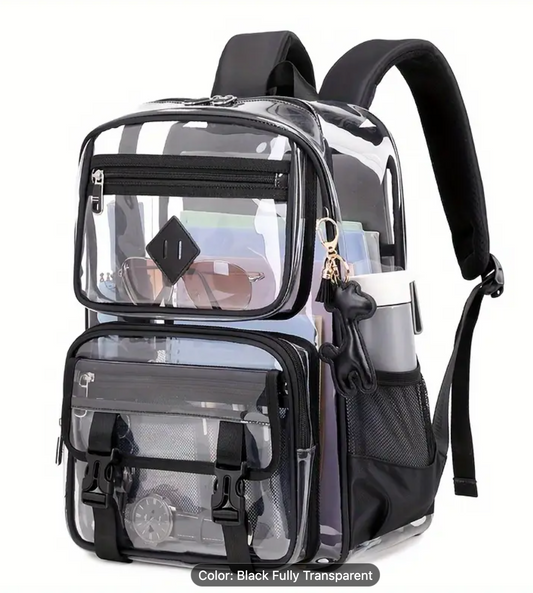 Clear Vinyl Book Bag! Safety Meets Style Offered by LaserCraft Design Studios