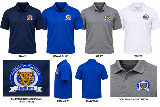 Robert W. Coleman Jaguars Staff Embroidered Polo LaserCraft Design Studios