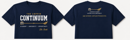 Custom Navy Coppin Continuum T-shirt Lasercraft Design