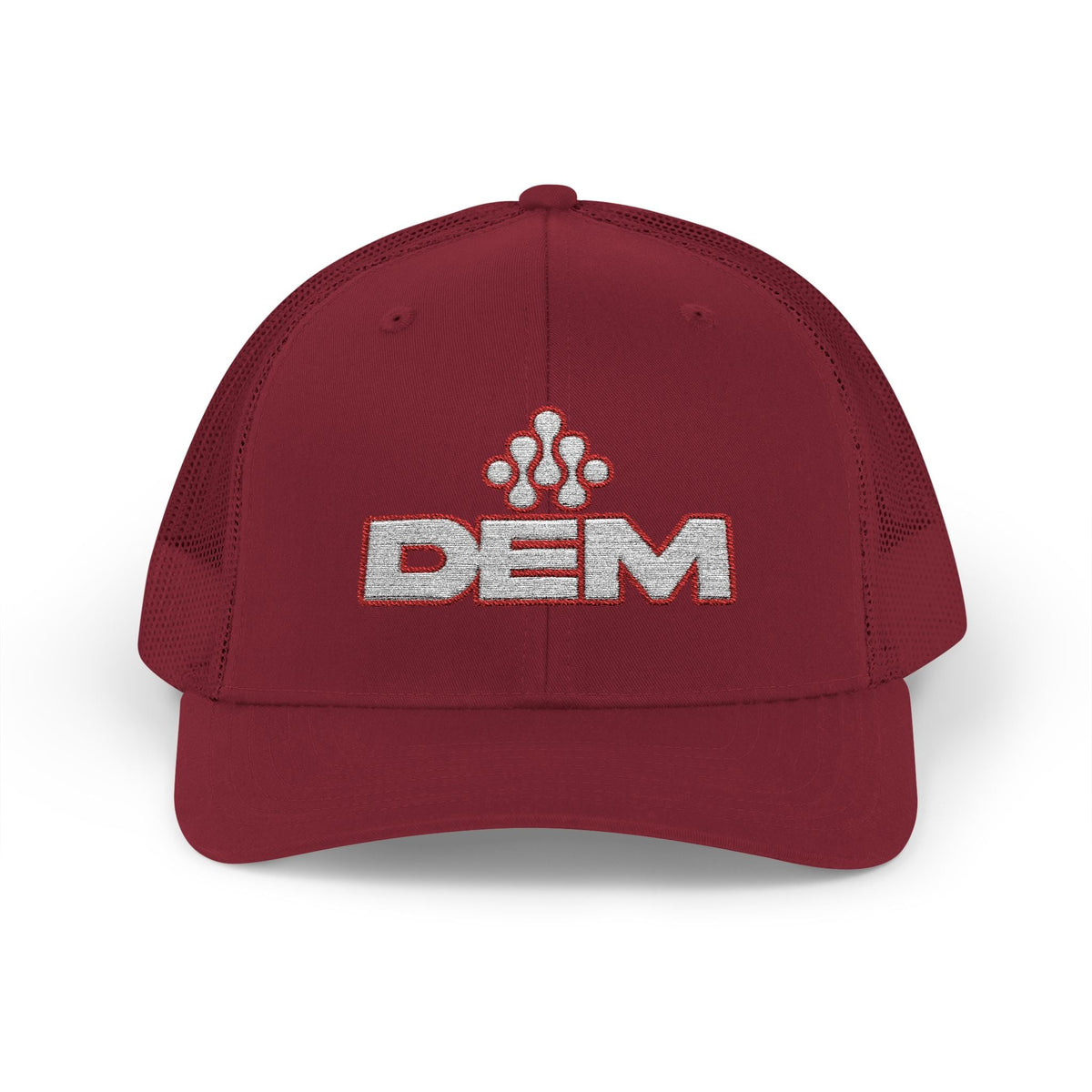 Copy of DEM Logo Snapback Trucker Cap — Red Mesh Baseball Hat - Lasercraft Design