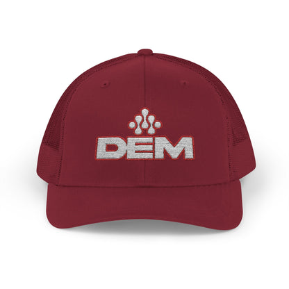 Copy of DEM Logo Snapback Trucker Cap — Red Mesh Baseball Hat - Lasercraft Design