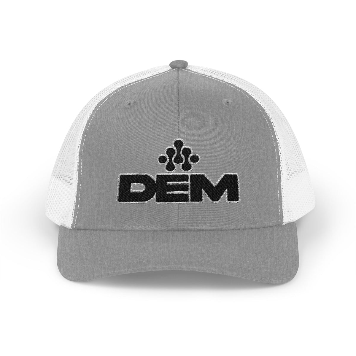 DEM Logo Snapback Trucker Cap — Red Mesh Baseball Hat - Lasercraft Design