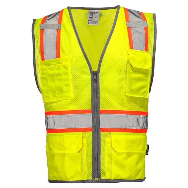DOME75® DYNAMIC SERIES ANSI Class 2 Hi-Vis Contrast Viz Cool Mesh Safety Vest - Lasercraft Design