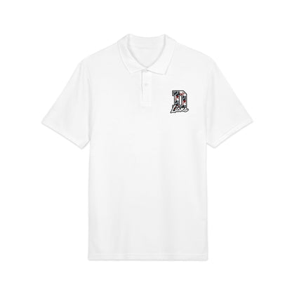 Maryland Flag Embroidered Polo Shirt — Small Chest Crest, Classic White Pique - Lasercraft Design