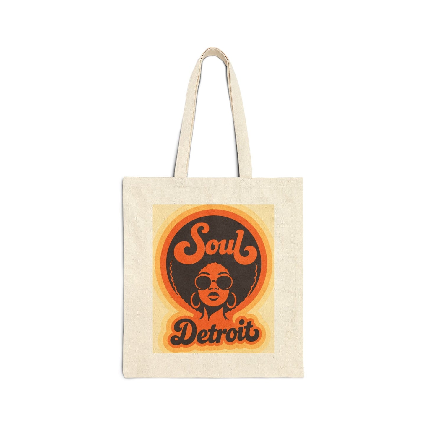 Soul Detroit Canvas Tote Bag — Retro 70s Soul Music Market Shopper - Lasercraft Design
