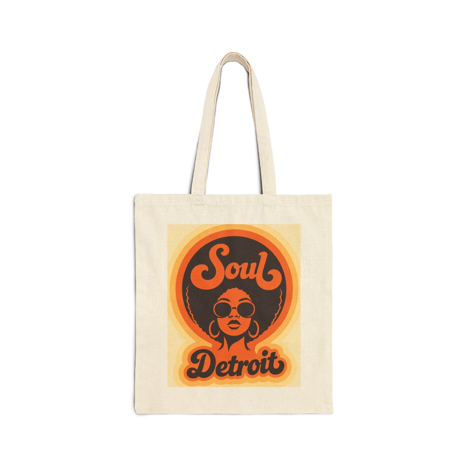 Soul Detroit Canvas Tote Bag — Retro 70s Soul Music Market Shopper - Lasercraft Design