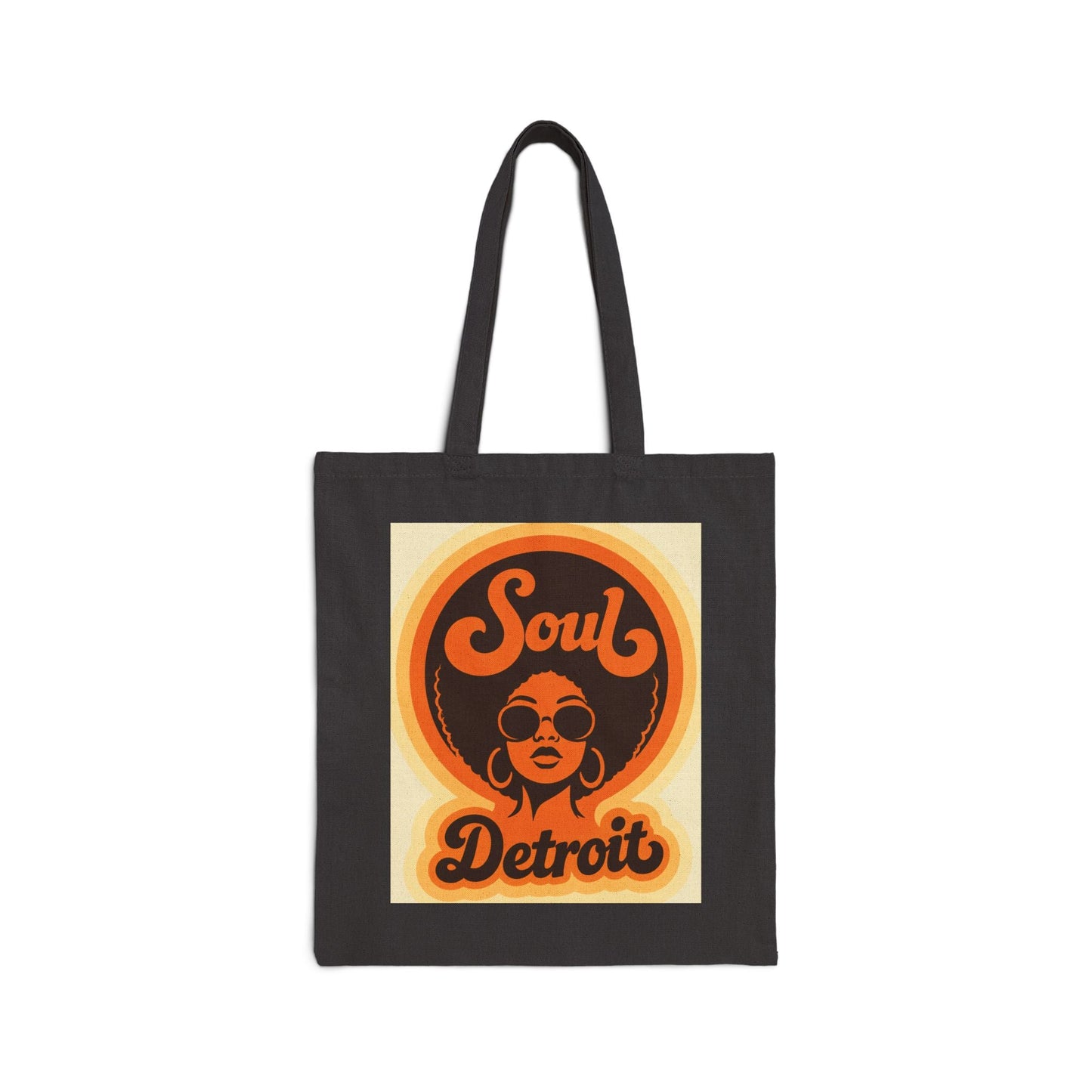 Soul Detroit Canvas Tote Bag — Retro 70s Soul Music Market Shopper - Lasercraft Design