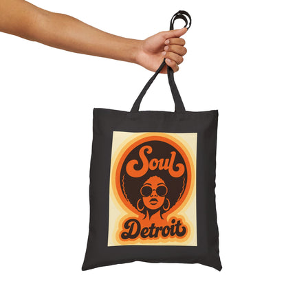 Soul Detroit Canvas Tote Bag — Retro 70s Soul Music Market Shopper - Lasercraft Design