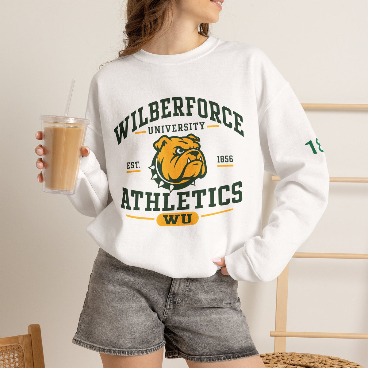 Wilberforce University Athletics Crewneck Sweatshirt — Bulldog Collegiate Pullover - Lasercraft Design