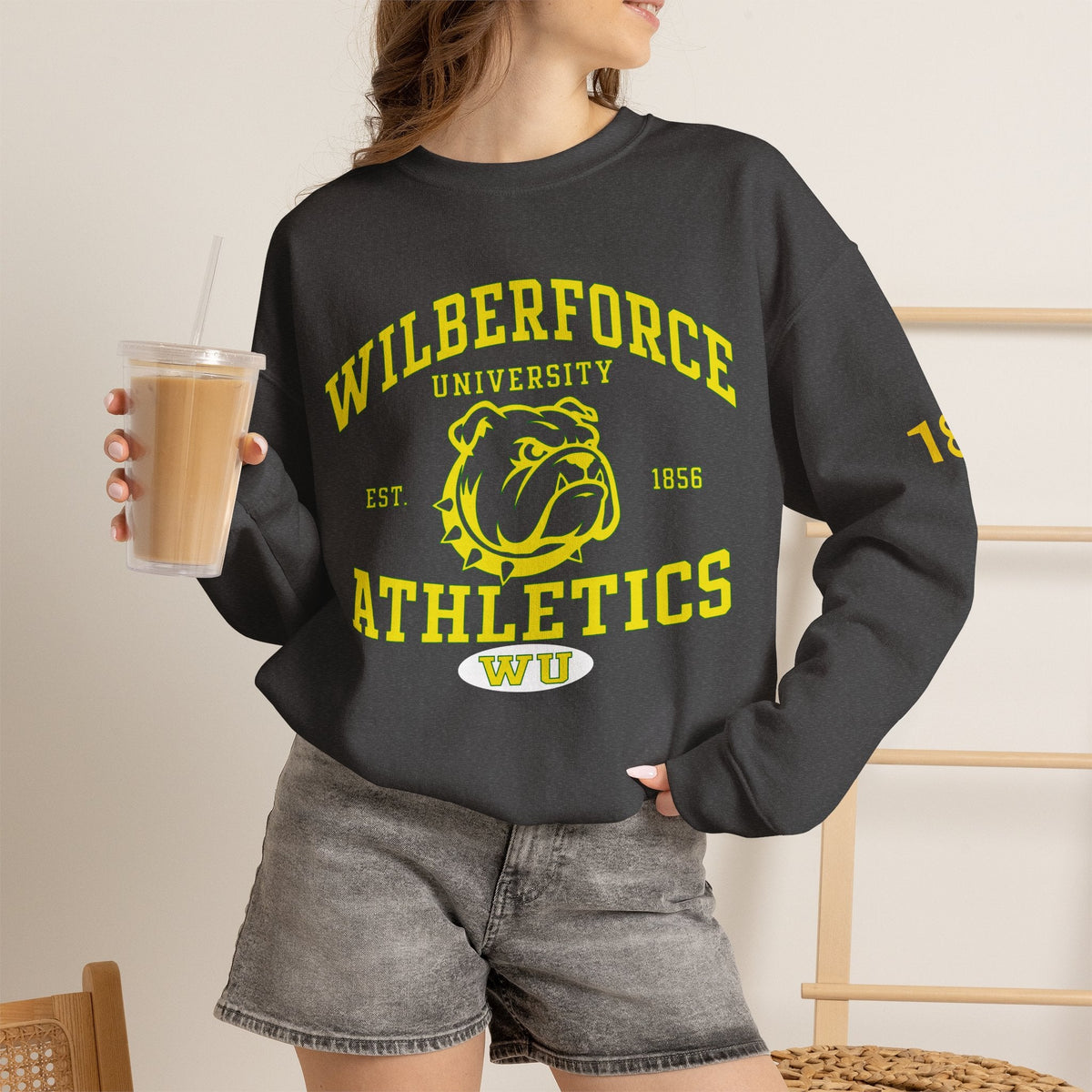 Wilberforce University Athletics Crewneck Sweatshirt — Bulldog Collegiate Pullover - Lasercraft Design