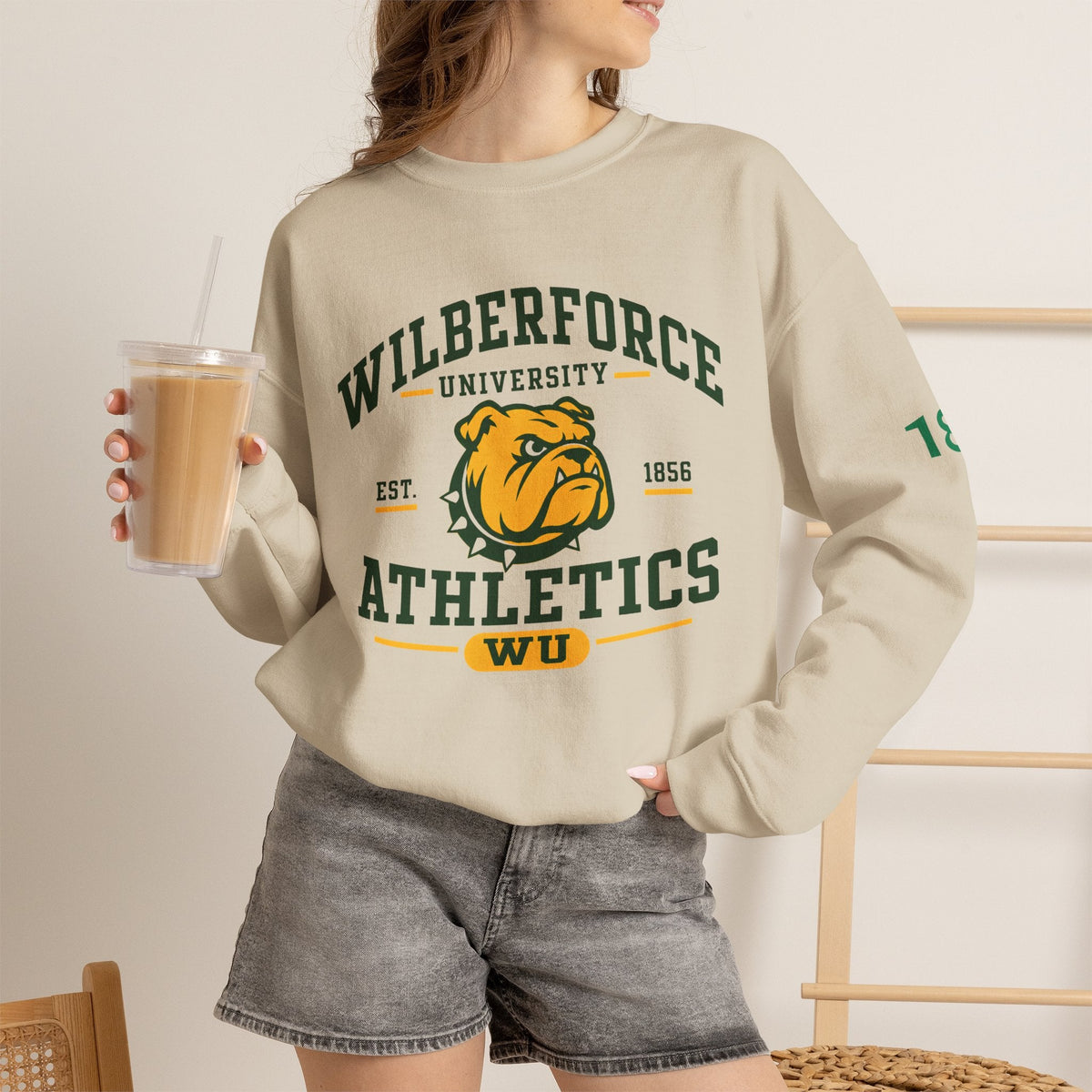 Wilberforce University Athletics Crewneck Sweatshirt — Bulldog Collegiate Pullover - Lasercraft Design